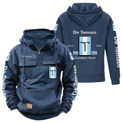 De Tomaso Vintage Quarter Zip Hoodie Retro Hoodie LQZ1100 2