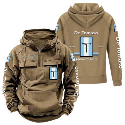De Tomaso Vintage Quarter Zip Hoodie Retro Hoodie LQZ1100 4