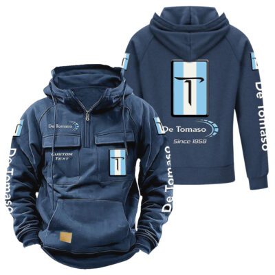 De Tomaso Vintage Quarter Zip Hoodie Retro Hoodie LQZ1429 2