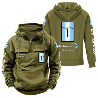 De Tomaso Vintage Quarter Zip Hoodie Retro Hoodie LQZ1429 3