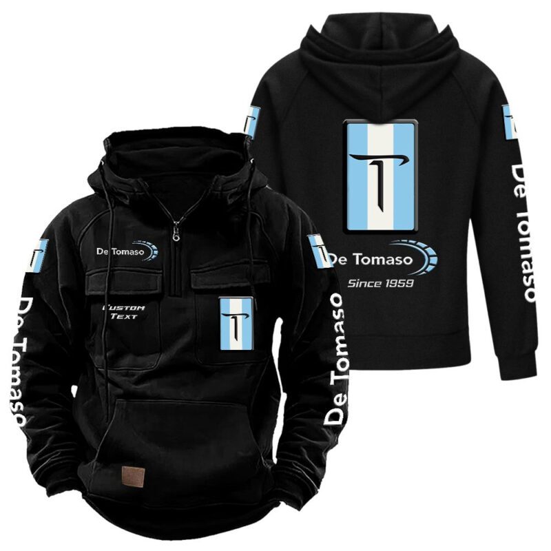 De Tomaso Vintage Quarter Zip Hoodie Retro Hoodie LQZ1429