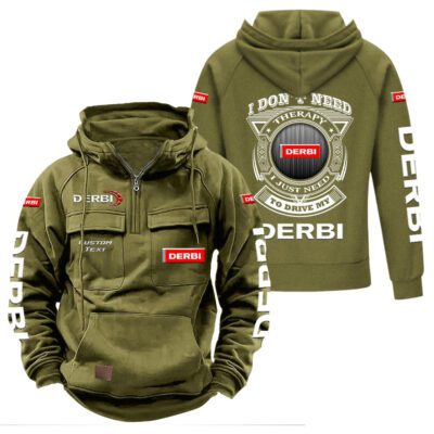 Derbi Vintage Quarter Zip Hoodie Retro Hoodie LQZ1206 3