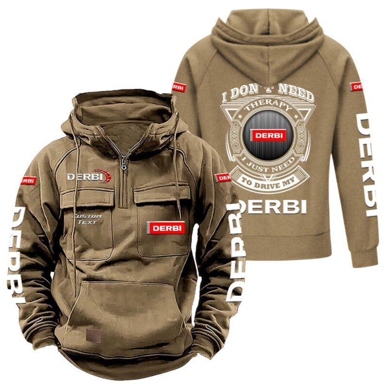 Derbi Vintage Quarter Zip Hoodie Retro Hoodie LQZ1206 4