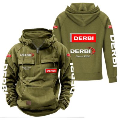 Derbi Vintage Quarter Zip Hoodie Retro Hoodie LQZ1335 3