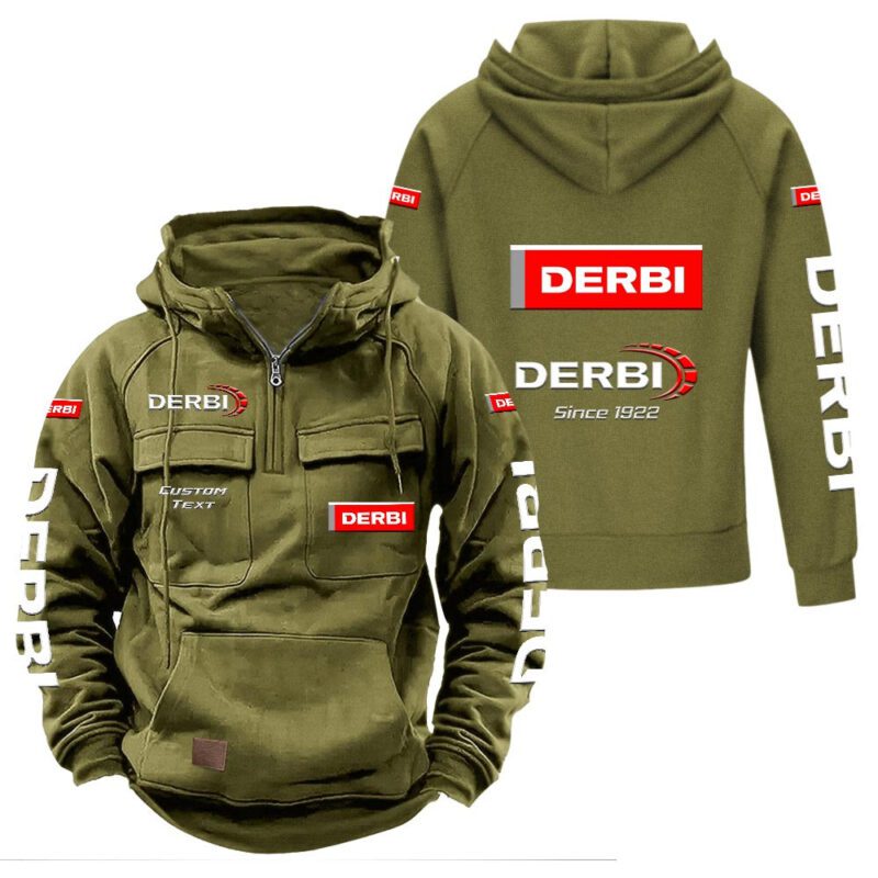 Derbi Vintage Quarter Zip Hoodie Retro Hoodie LQZ1335 3