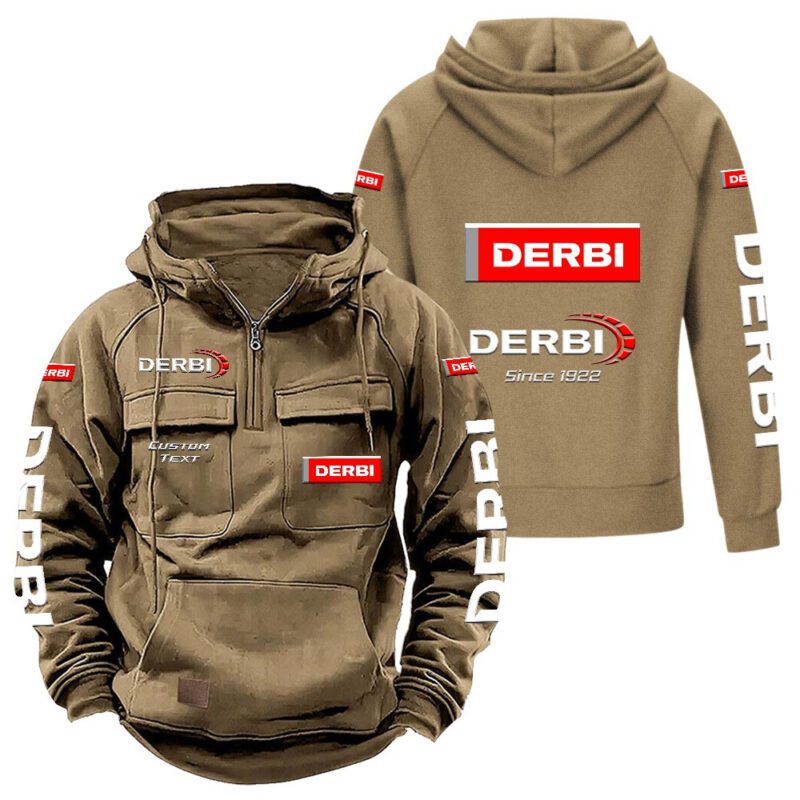 Derbi Vintage Quarter Zip Hoodie Retro Hoodie LQZ1335 4