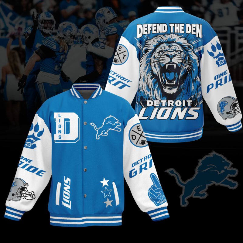 Detroit Lions NFL Baseball Jacket For Fan CFB1023