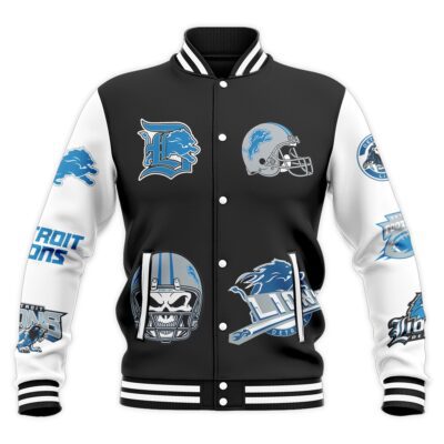 Detroit Lions NFL Baseball Jacket For Fan CFB2041 2 Detroit Lions NFL Baseball Jacket For Fan CFB2041 2