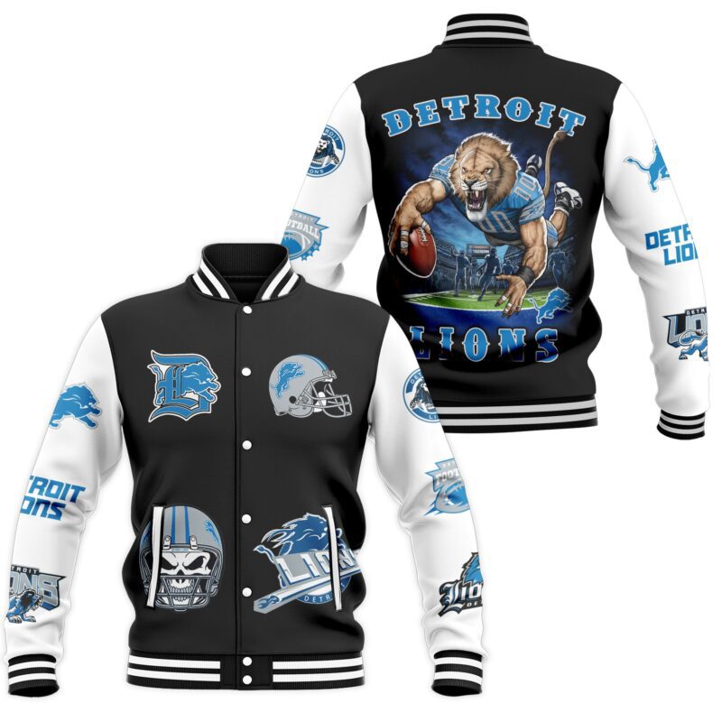 Detroit Lions NFL Baseball Jacket For Fan CFB2041