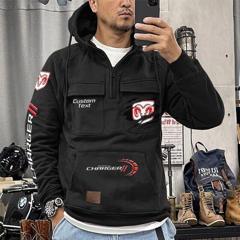Dodge Charger Vintage Quarter Zip Hoodie Retro Hoodie LQZ1016 1
