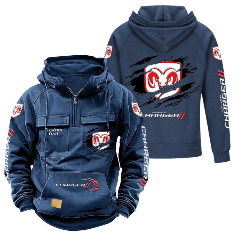 Dodge Charger Vintage Quarter Zip Hoodie Retro Hoodie LQZ1016 2