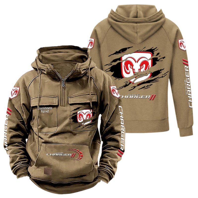 Dodge Charger Vintage Quarter Zip Hoodie Retro Hoodie LQZ1016 4