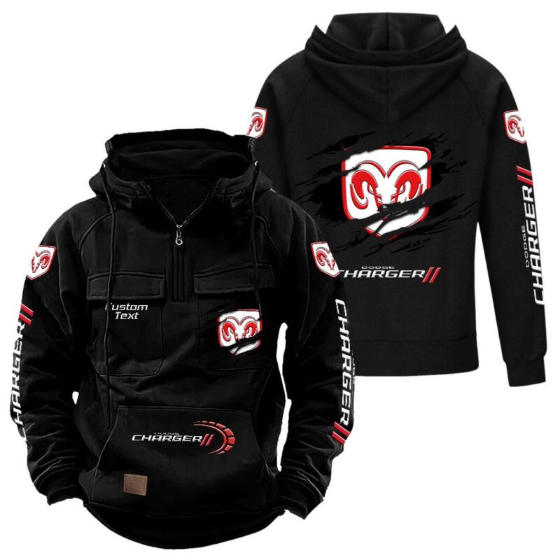 Dodge Charger Vintage Quarter Zip Hoodie Retro Hoodie LQZ1016