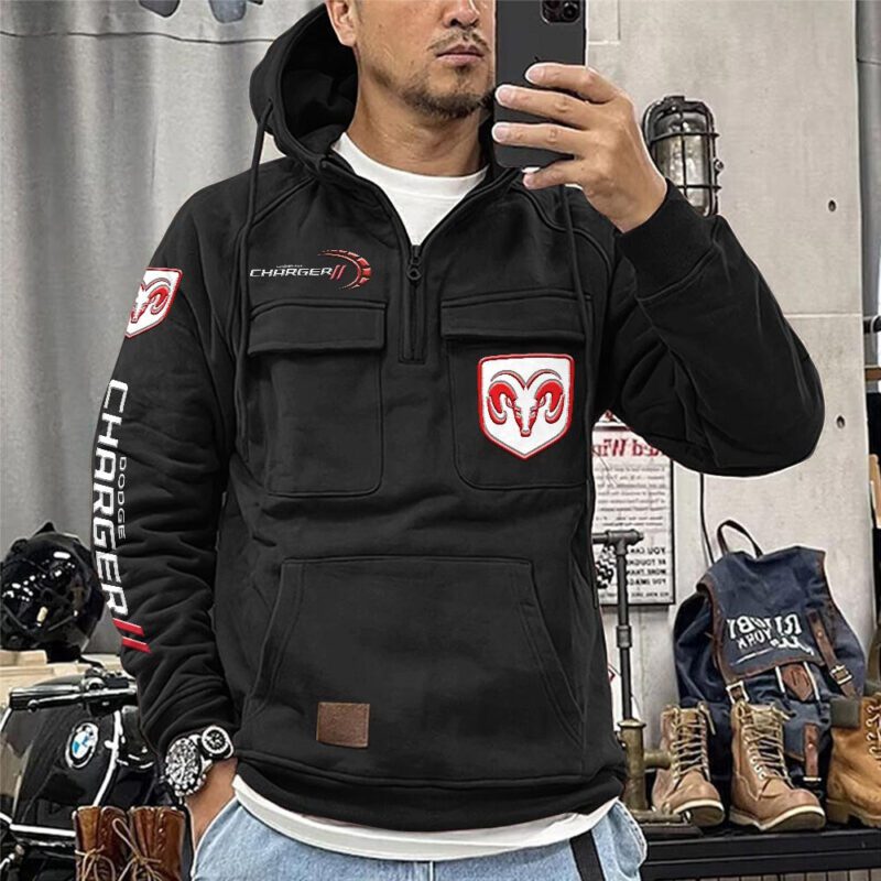 Dodge Charger Vintage Quarter Zip Hoodie Retro Hoodie LQZ1120 1