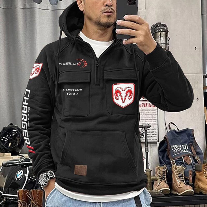 Dodge Charger Vintage Quarter Zip Hoodie Retro Hoodie LQZ1299 1