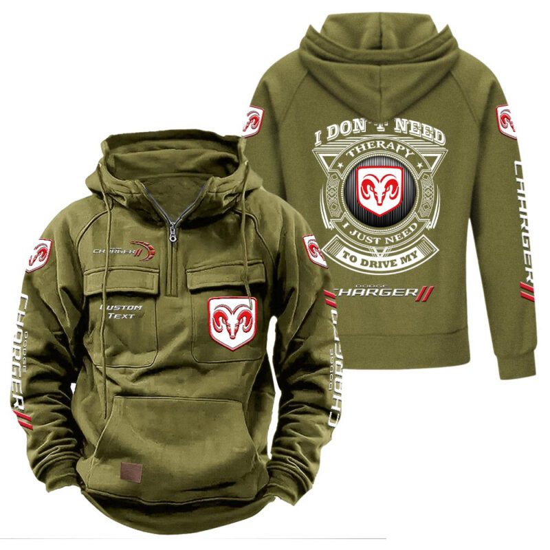 Dodge Charger Vintage Quarter Zip Hoodie Retro Hoodie LQZ1299 3