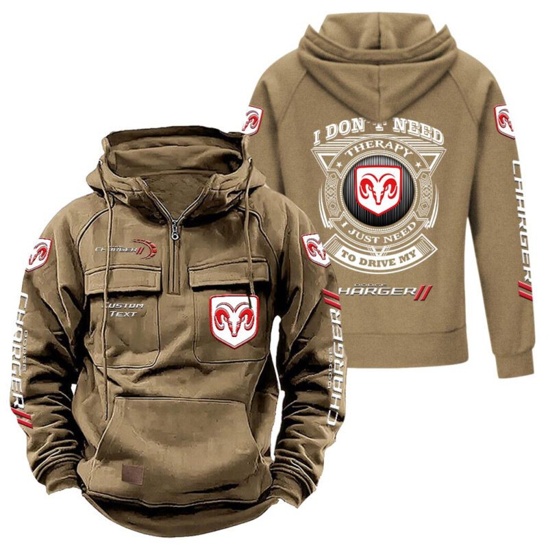 Dodge Charger Vintage Quarter Zip Hoodie Retro Hoodie LQZ1299 4
