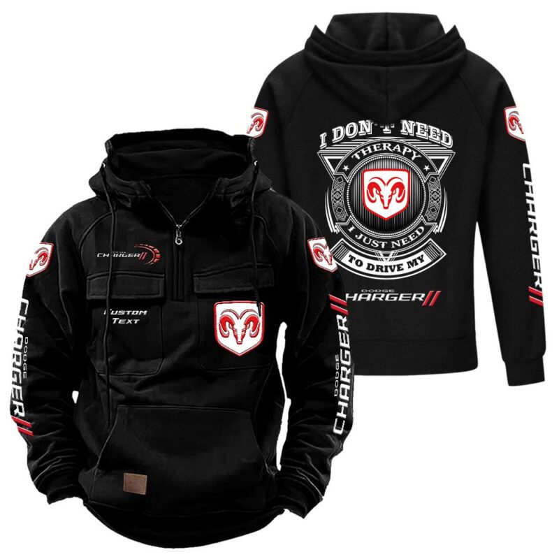 Dodge Charger Vintage Quarter Zip Hoodie Retro Hoodie LQZ1299