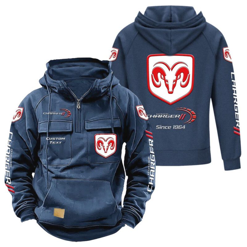 Dodge Charger Vintage Quarter Zip Hoodie Retro Hoodie LQZ1390 2