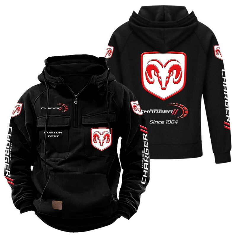 Dodge Charger Vintage Quarter Zip Hoodie Retro Hoodie LQZ1390