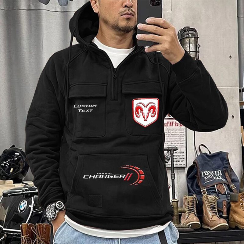 Dodge Charger Vintage Quarter Zip Hoodie Retro Hoodie LQZ1480