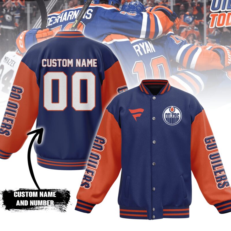 Edmonton Oilers NHL Baseball Jacket For Fan CFB2019