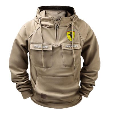 Ferrari Vintage Quarter Zip Hoodie Retro Hoodie LQZ1137 3