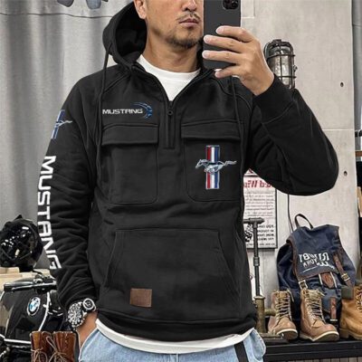 Ford Mustang Vintage Quarter Zip Hoodie Retro Hoodie LQZ1161 1