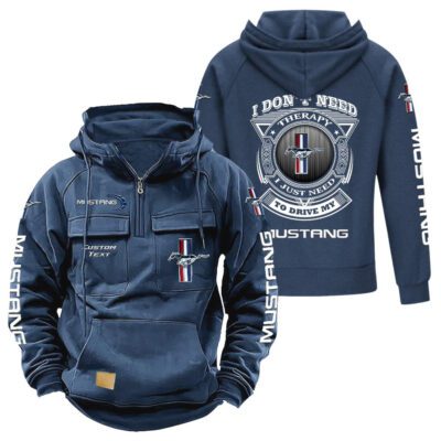 Ford Mustang Vintage Quarter Zip Hoodie Retro Hoodie LQZ1283 2