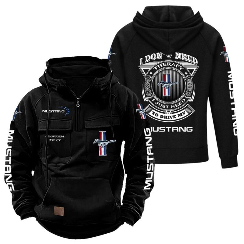 Ford-Mustang Vintage Quarter Zip Hoodie Retro Hoodie LQZ1283