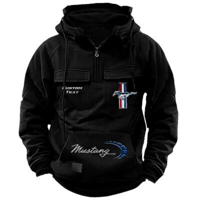 Ford Mustang Vintage Quarter Zip Hoodie Retro Hoodie LQZ1495 1