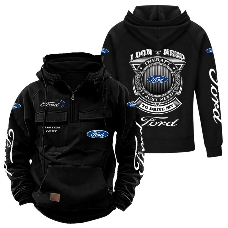 Ford Vintage Quarter Zip Hoodie Retro Hoodie LQZ1290