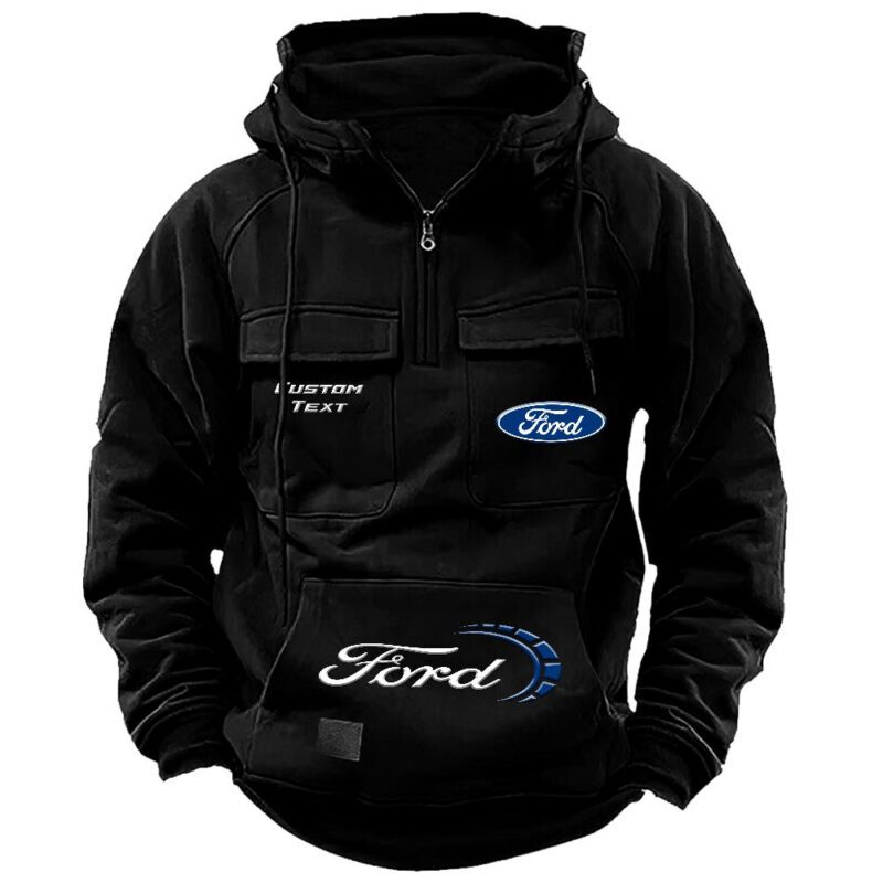Ford Vintage Quarter Zip Hoodie Retro Hoodie LQZ1470 1