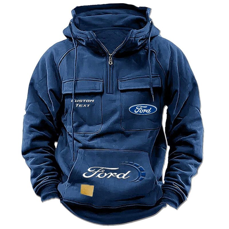 Ford Vintage Quarter Zip Hoodie Retro Hoodie LQZ1470 2