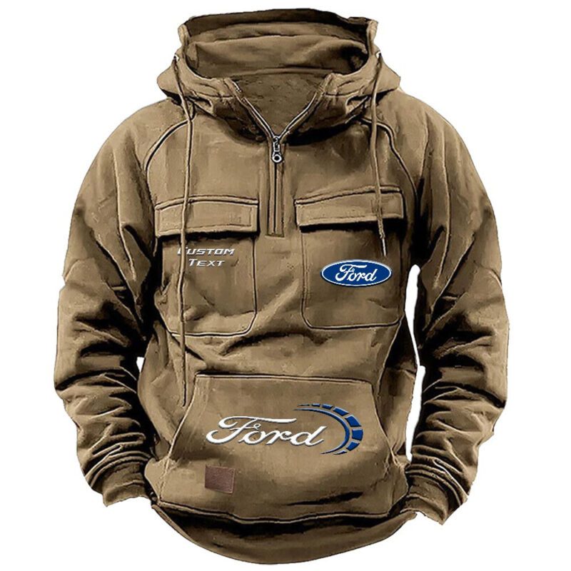 Ford Vintage Quarter Zip Hoodie Retro Hoodie LQZ1470 4