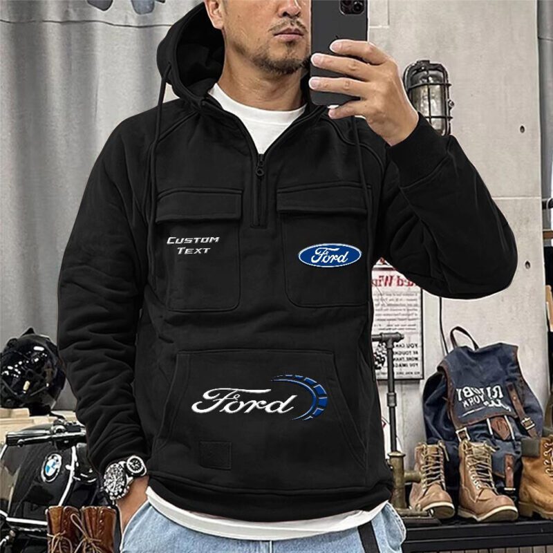 Ford Vintage Quarter Zip Hoodie Retro Hoodie LQZ1470