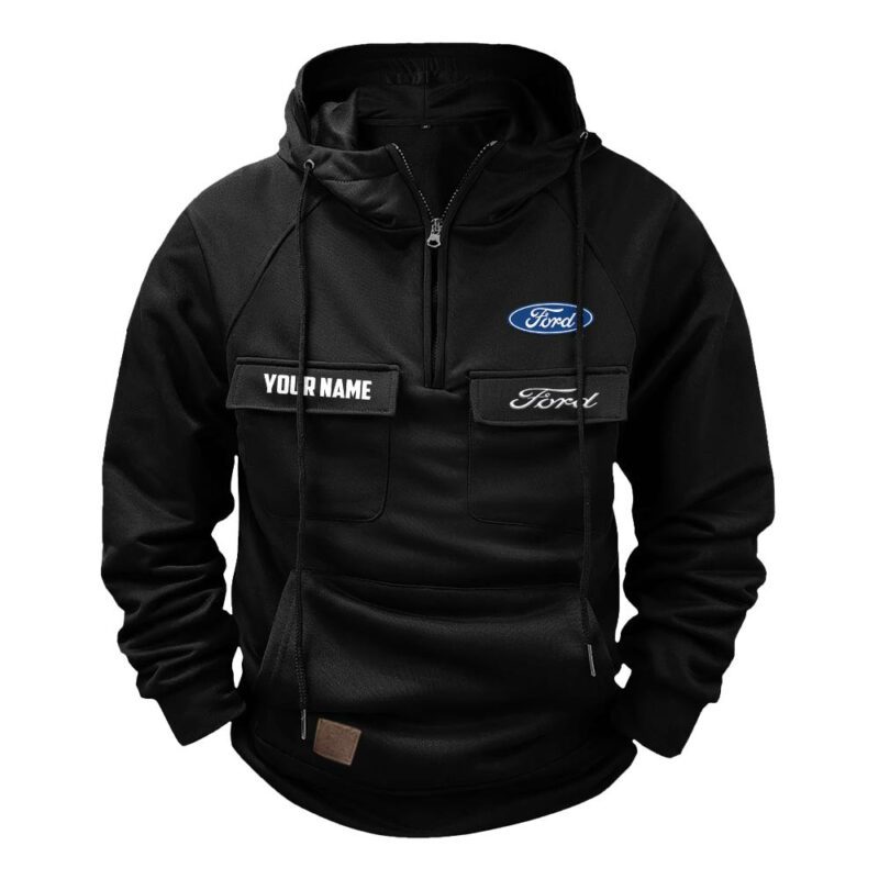 Ford Vintage Quarter Zip Hoodie Retro Hoodie LQZ1551