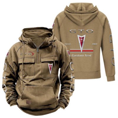GTO Vintage Quarter Zip Hoodie Retro Hoodie LQZ1147 4 GTO Vintage Quarter Zip Hoodie Retro Hoodie LQZ1147 4