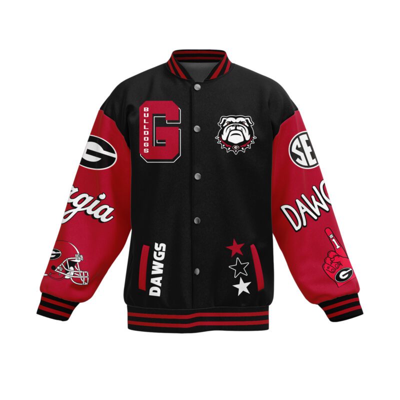 Georgia Bulldogs NCAA Baseball Jacket For Fan CFB1084 1
