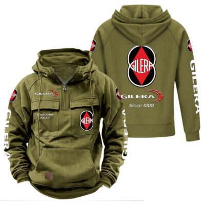 Gilera Vintage Quarter Zip Hoodie Retro Hoodie LQZ1339 3