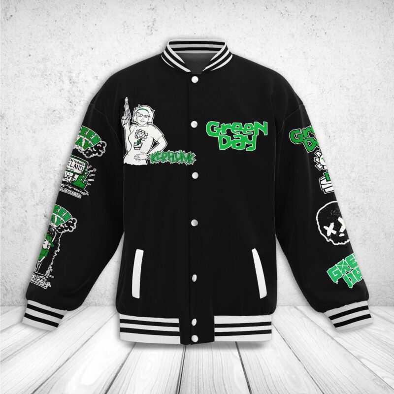 Green Day Baseball Jacket For Fan CFB1080 1