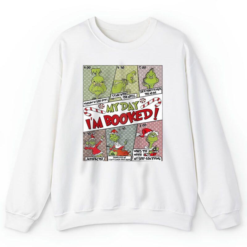 Grinch My Day Im Booked The Grinch Christmas Louis Vuitton Unisex Sweatshirt TAS22071 1
