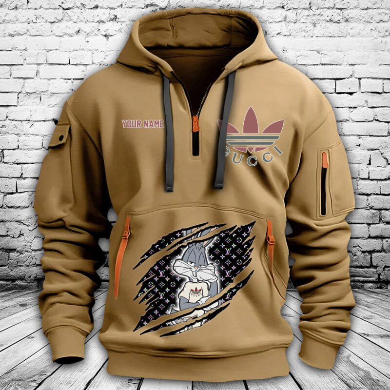 Gucci Adidas Bugs Bunny Premium Quarter Zip Hoodie OQZ1053 1