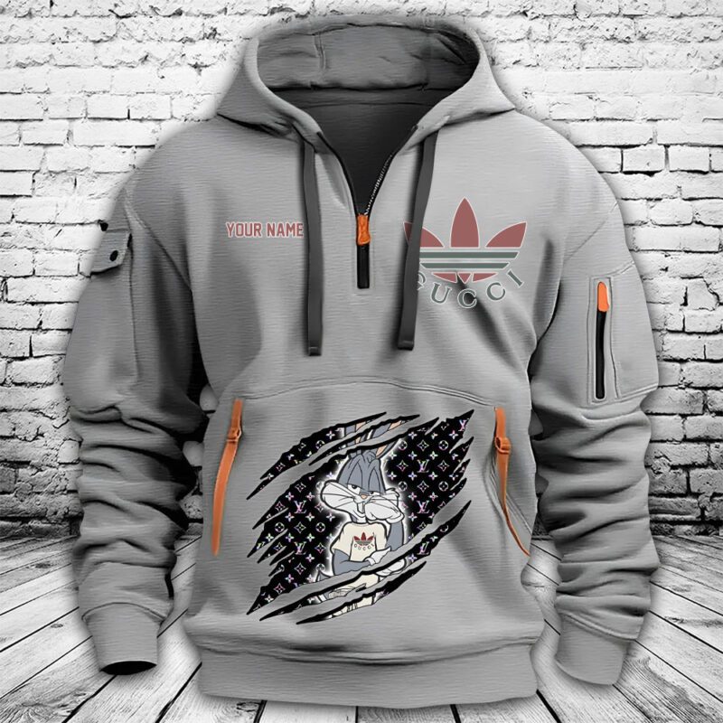 Gucci Adidas Bugs Bunny Premium Quarter Zip Hoodie OQZ1053 2