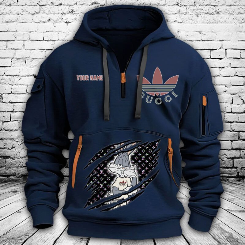 Gucci Adidas Bugs Bunny Premium Quarter Zip Hoodie OQZ1053 3