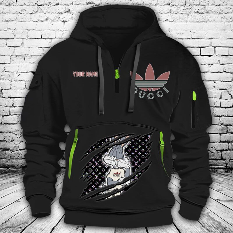 Gucci Adidas Bugs Bunny Premium Quarter Zip Hoodie OQZ1053