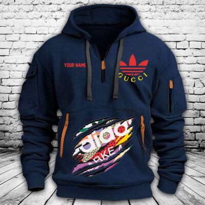 Gucci Adidas Premium Quarter Zip Hoodie OQZ1024 3 Gucci Adidas Premium Quarter Zip Hoodie OQZ1024 3