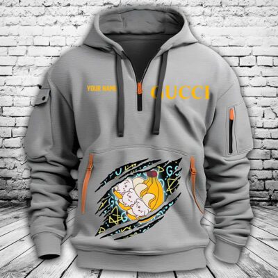 Gucci Bananaya Premium Quarter Zip Hoodie OQZ1049 2