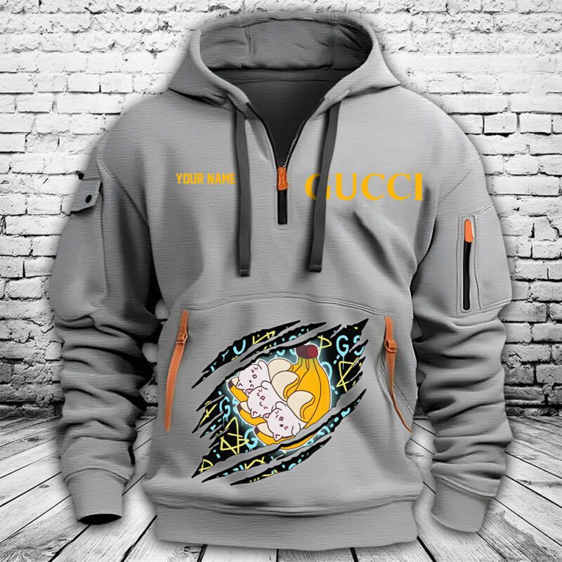 Gucci Bananaya Premium Quarter Zip Hoodie OQZ1049 2