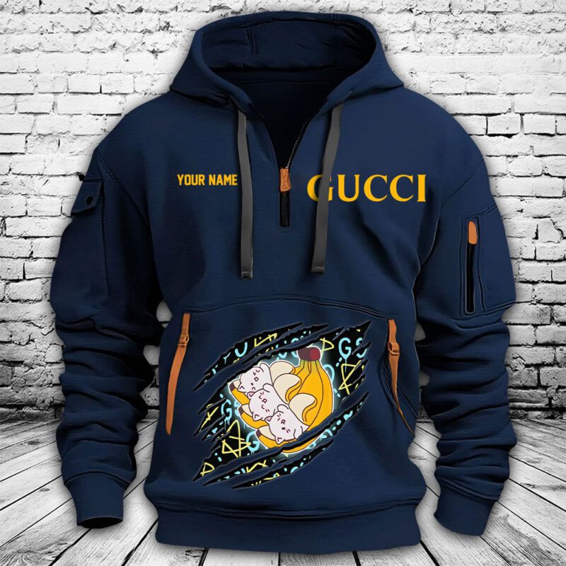 Gucci Bananaya Premium Quarter Zip Hoodie OQZ1049 3